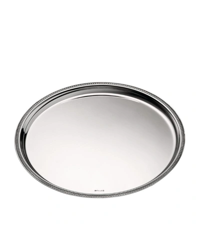 Shop Christofle Malmaison Round Tray (39cm) In Silver