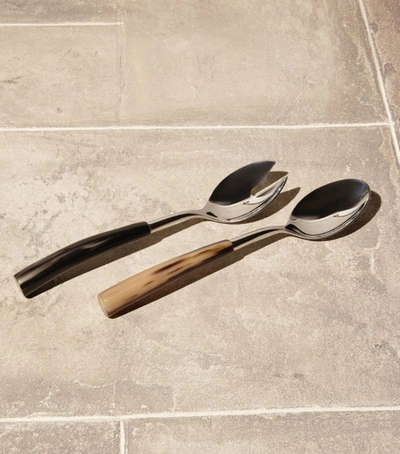 Shop Brunello Cucinelli Stainless Steel Salad Servers (set Of 2) In Silver