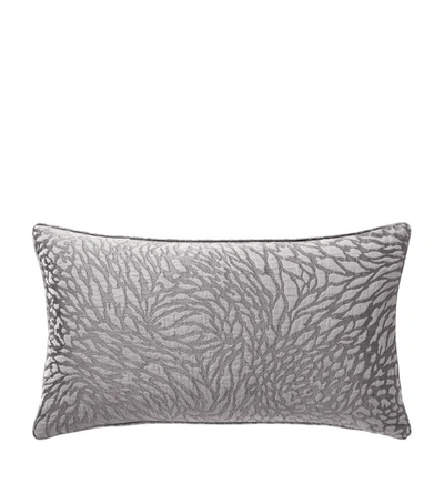 Shop Yves Delorme Souvenir Rectangular Cushion Cover (33cm X 57cm) In Grey