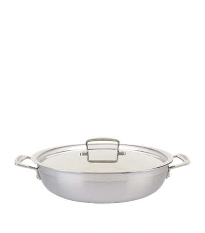 Shop Le Creuset 3-ply Stainless Steel Shallow Casserole Dish (30cm) In Metallic