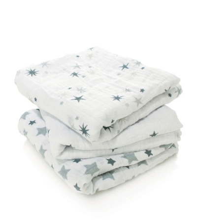 Shop Aden + Anais Twinkle Muslin Cloths (set Of 3) In Grey