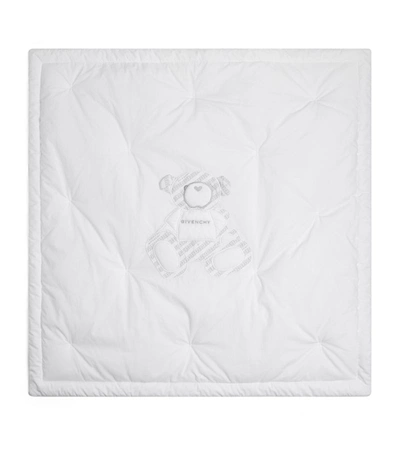 Shop Givenchy Kids Teddy Bear Embroidered Blanket In White