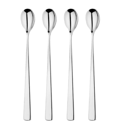 Shop Studio William Karri Stainless Steel 4-piece Long-handled Teaspoon Set In Metallic