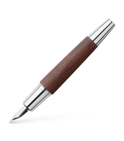 Shop Faber Castell E-motion Pearwood Fountain Pen In Brown