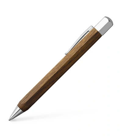 Shop Faber Castell Ondoro Smoked Oak Ballpoint Pen In Brown