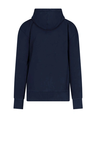 Shop Maison Kitsuné Men's Blue Cotton Sweatshirt