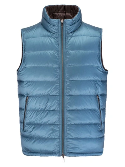 Shop Herno Men's Light Blue Polyamide Vest