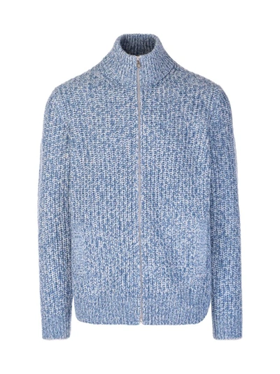 Shop Brunello Cucinelli Men's Blue Other Materials Cardigan