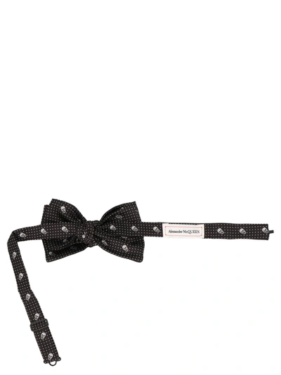 Shop Alexander Mcqueen Men's Black Silk Bow Tie