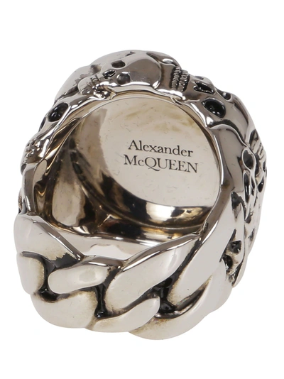 Shop Mcq By Alexander Mcqueen Men's Silver Metal Ring