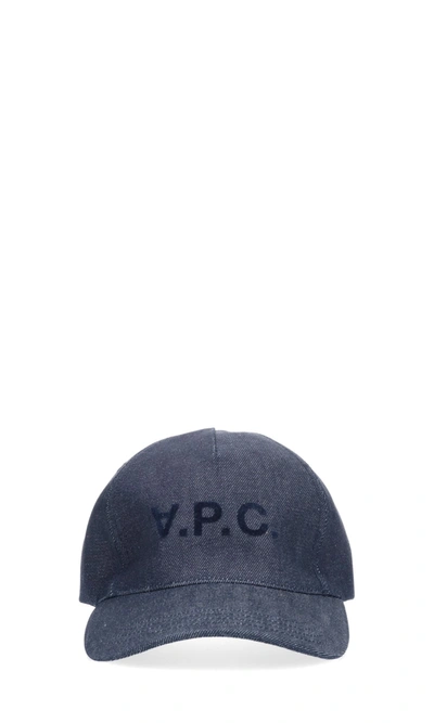 Shop Apc A.p.c. Men's Blue Cotton Hat