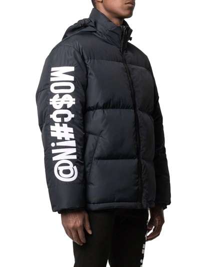 Shop Moschino Men's Black Polyamide Down Jacket