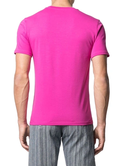 Shop Moschino Men's Purple Cotton T-shirt