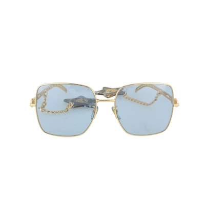 Shop Gucci Women's Light Blue Metal Sunglasses