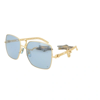 Shop Gucci Women's Light Blue Metal Sunglasses