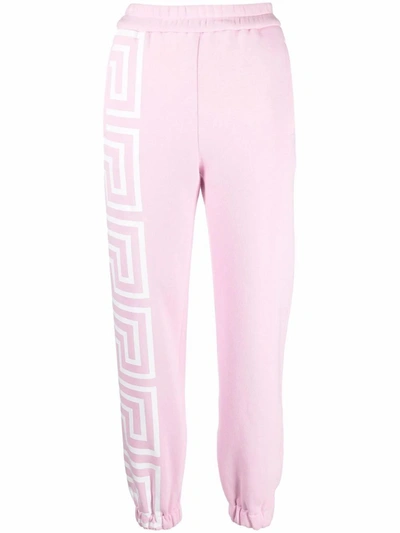 Shop Versace Women's Pink Cotton Joggers