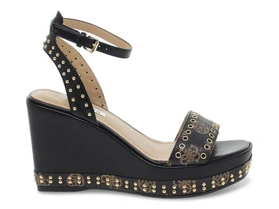 Shop Guess Women's Black Leather Wedges