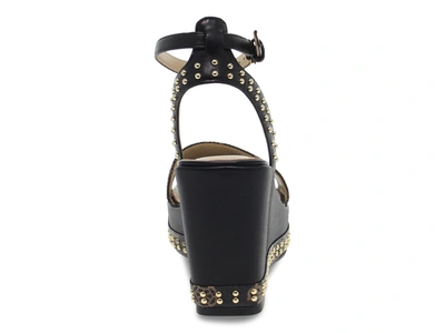 Shop Guess Women's Black Leather Wedges
