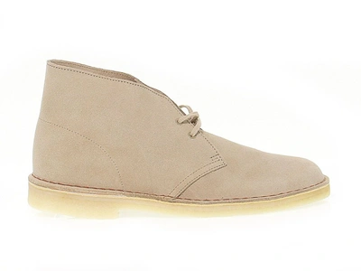 Clarks Men's Beige Other Materials Ankle Boots | ModeSens