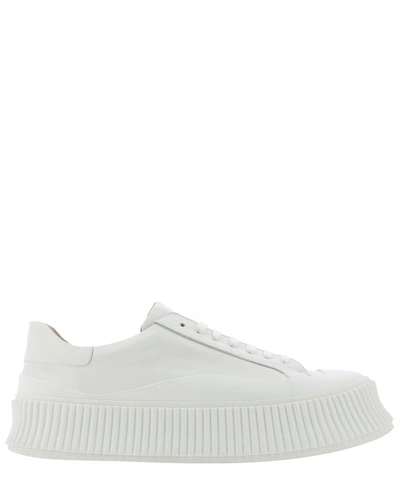 Shop Jil Sander Men's White Other Materials Sneakers