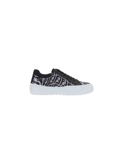 Shop Fendi Men's Black Polyester Sneakers