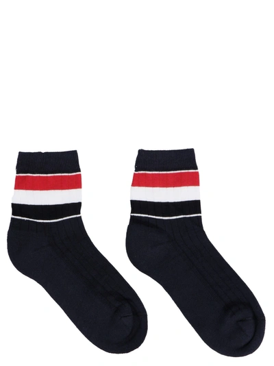 Shop Thom Browne Women's Blue Other Materials Socks
