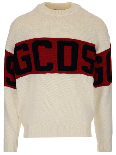 Shop Gcds Men's White Other Materials Sweater