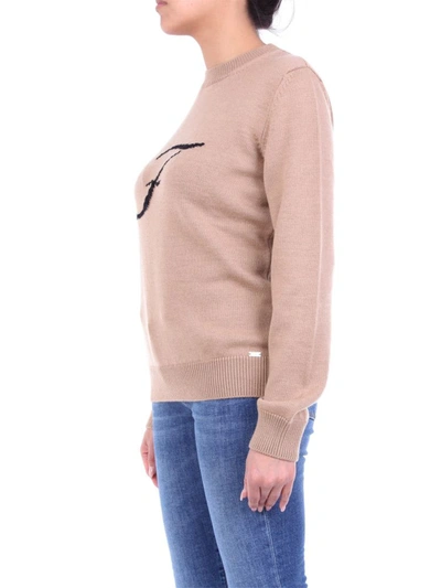 Shop Fay Women's Beige Wool Sweater