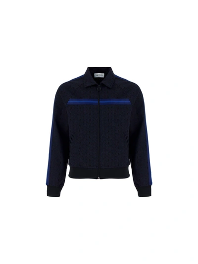 Shop Lanvin Men's Blue Viscose Sweatshirt