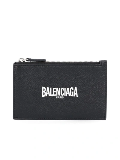 Shop Balenciaga Men's Black Leather Card Holder