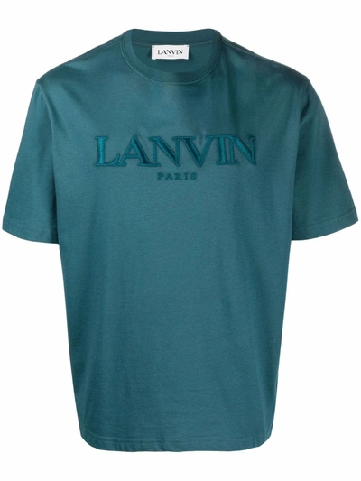 Shop Lanvin Men's Green Cotton T-shirt