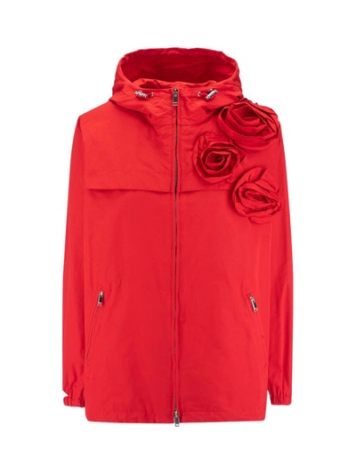 Shop Valentino Women's Red Other Materials Outerwear Jacket