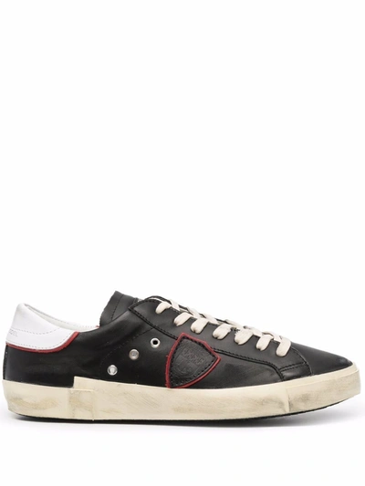 Shop Philippe Model Men's Black Leather Sneakers