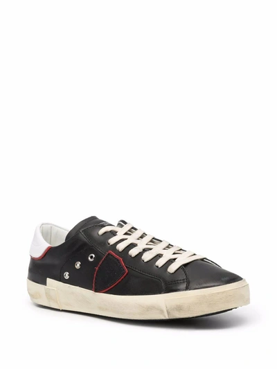 Shop Philippe Model Men's Black Leather Sneakers