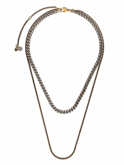Shop Alexander Mcqueen Men's Silver Metal Necklace
