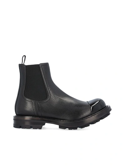 Shop Alexander Mcqueen Men's Black Other Materials Ankle Boots
