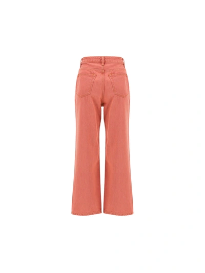Shop Ganni Women's Pink Cotton Pants