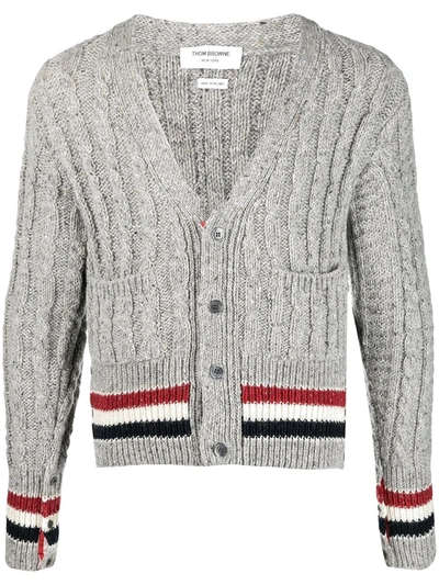 Shop Thom Browne Men's Grey Cardigan