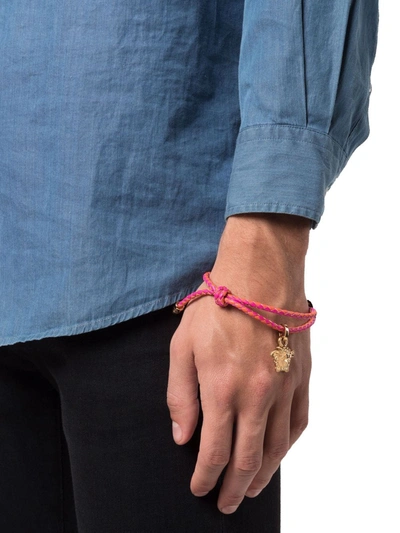 Shop Versace Men's Multicolor Leather Bracelet