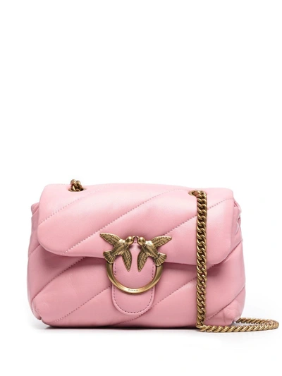 Shop Pinko Women's Pink Leather Shoulder Bag