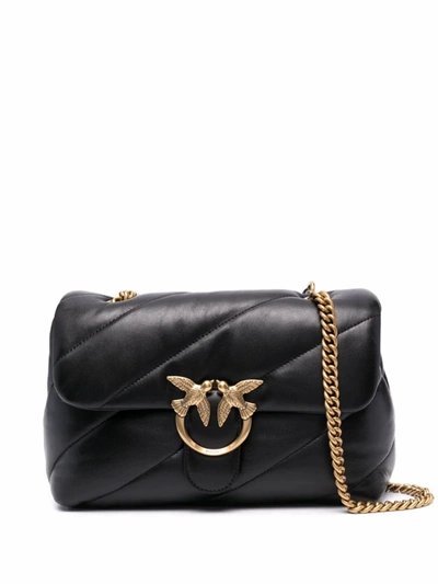 Shop Pinko Women's Black Leather Shoulder Bag