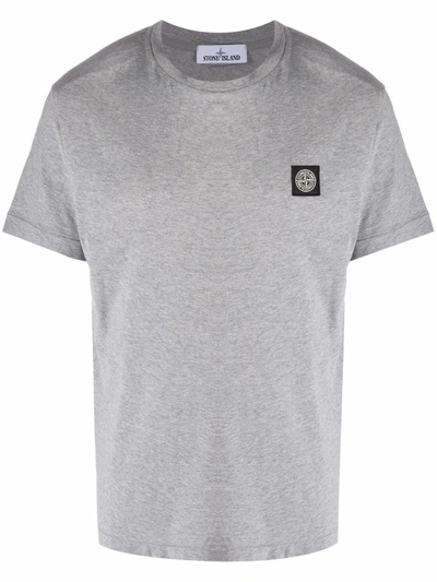 Shop Stone Island Men's Grey Cotton T-shirt