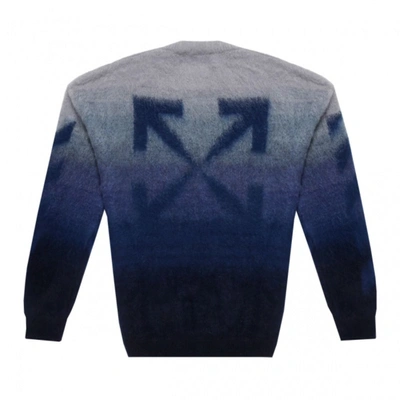 Shop Off-white Men's Blue Wool Sweater