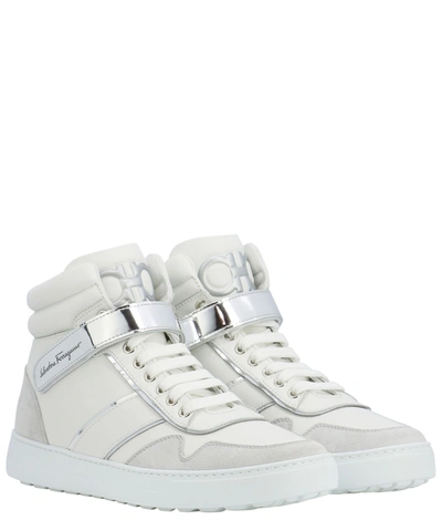 Shop Ferragamo Salvatore  Men's White Other Materials Sneakers
