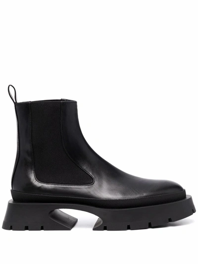 Shop Jil Sander Women's Black Leather Ankle Boots