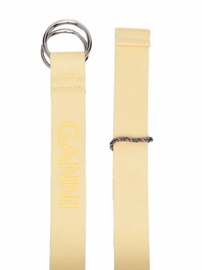 Shop Ganni Women's Yellow Polyester Belt
