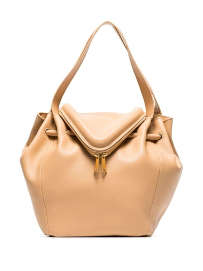 Shop Bottega Veneta Women's Beige Leather Handbag