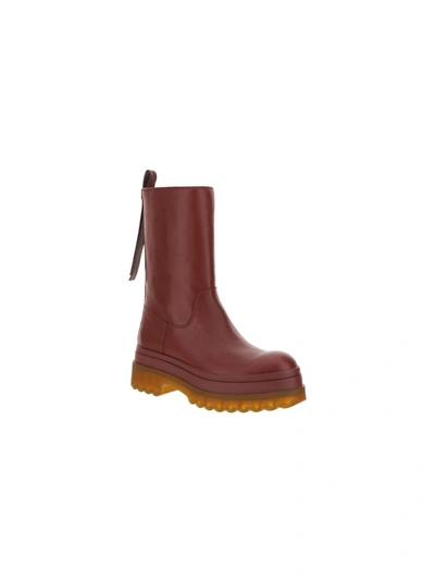 Shop Red Valentino Women's Burgundy Other Materials Boots