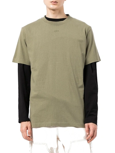 Shop Off-white Men's Green Other Materials T-shirt