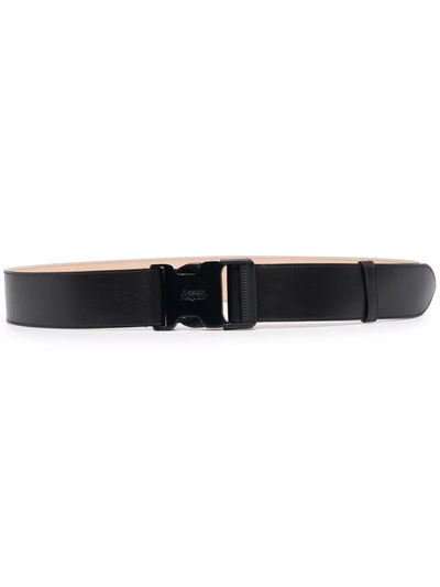 Shop Alexander Mcqueen Men's Black Leather Belt